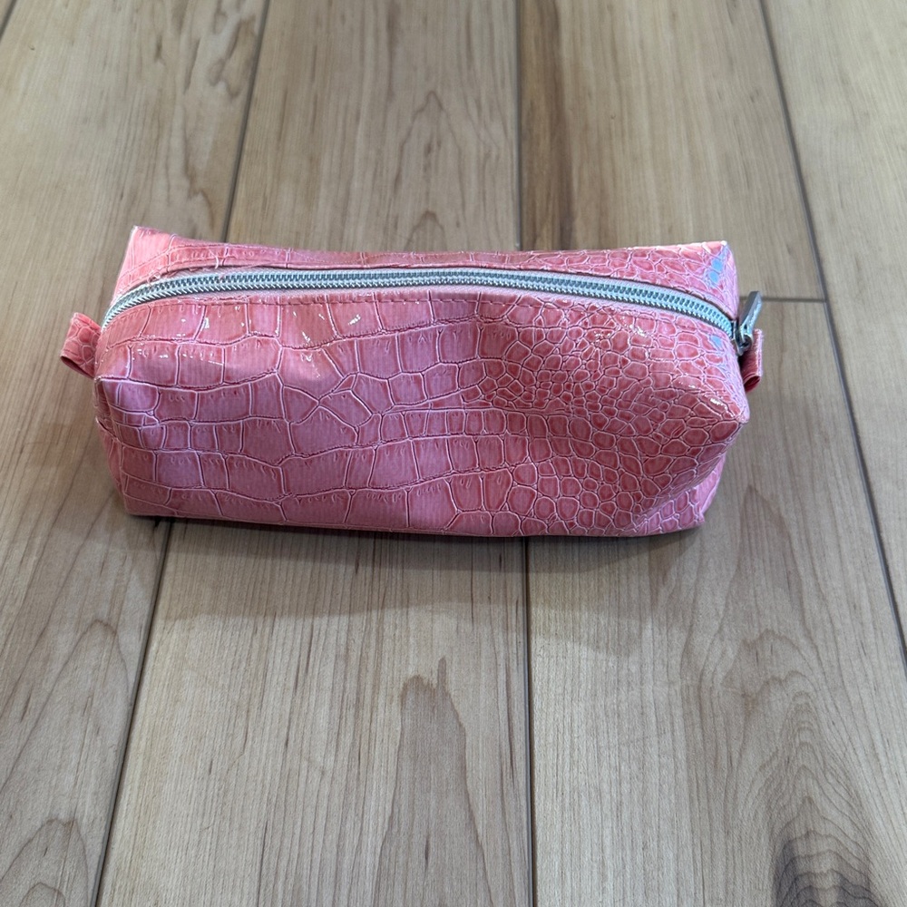 bareMinerals Pink Crocodile-Embossed Bag